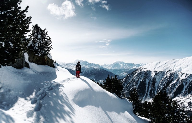 tree mountain snow winter cloud mountain range 45600