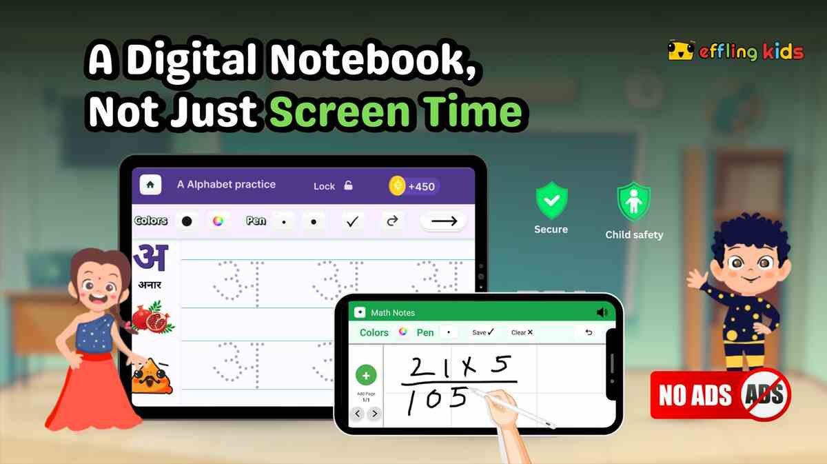 Effling Kids, digital notebook, kids learning app, early education app, preschool learning app, future-ready kids, Indian learning app, safe screen time, educational app for kids, digital learning for preschoolers, screen time alternative, child-safe app, affordable learning app, EdTech India, parental controls app, early childhood development, learning app for toddlers, creativity app kids, basic logic kids, digital comfort kids, no ads kids app, honest EdTech, interactive learning app, Google Play learning app, early learning experts, kids skills development, structured learning app, reduce learning pressure, Pankaj Yarg Effling, learning app India, Indian parents app, EdTech solutions India, kids education app India, preschool app India, prepare child for future, guilt-free screen time, stress-free learning, build confidence kids, practical learning, future-aligned education, screen addiction solution, replace physical notebook, outdated rote methods alternative, expensive EdTech alternative, Effling app, Effling Google Play, Effling website, kids education, early learning, parenting tips, child development, digital parenting, online learning kids,